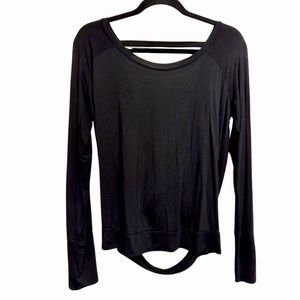 F21 Active Black Open Back Twist Knot Top